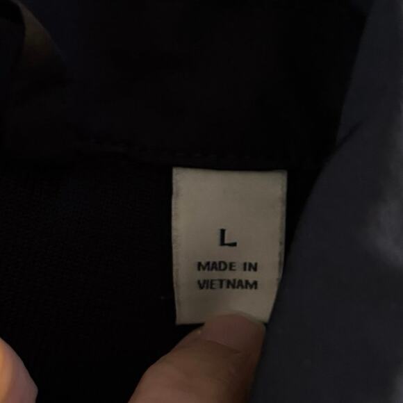 Jos A Bank 1905 Size L Tailored Fit Navy Blue Jacket Windbreaker Mixed Material - Picture 4 of 7